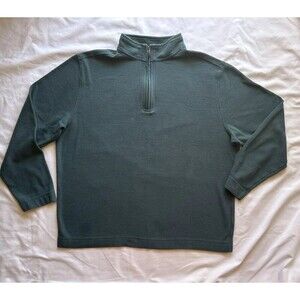 Van Heusen Flex XL Green 1/3 Zip Long Sleeve Ribbed Pullover